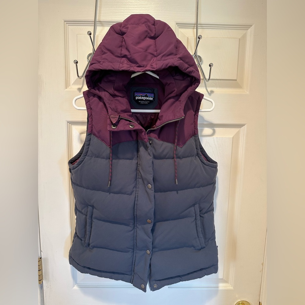 Patagonia Women's Hooded Vest - Purple and Gray
